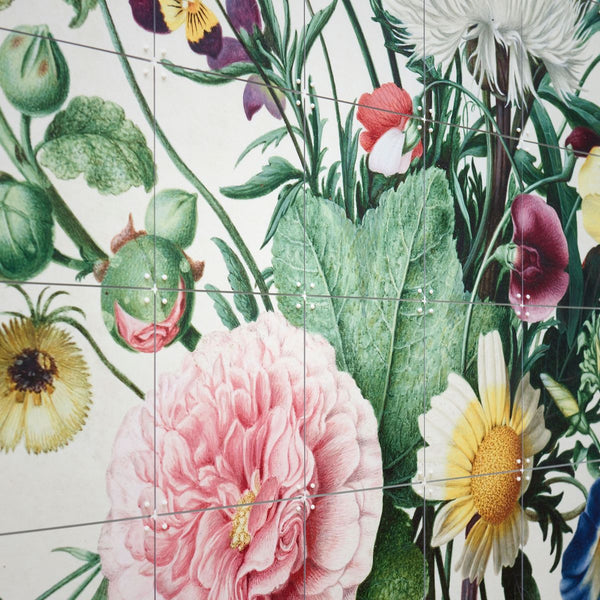 Flowers Dark & Light wanddecoratie 100 x 140 cm - SALE