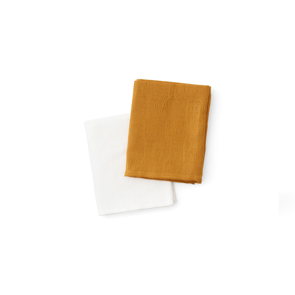 Papilio theedoek oker set van 2