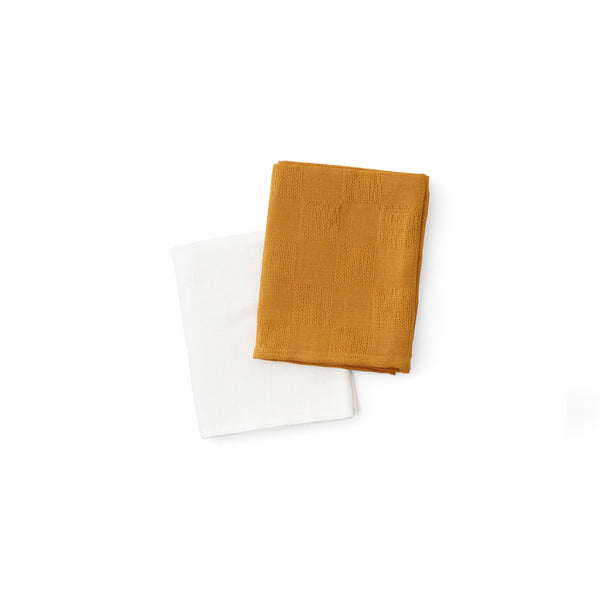 Papilio theedoek oker set van 2