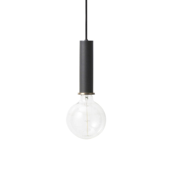 Socket pendant hanglamp hoog - zwart