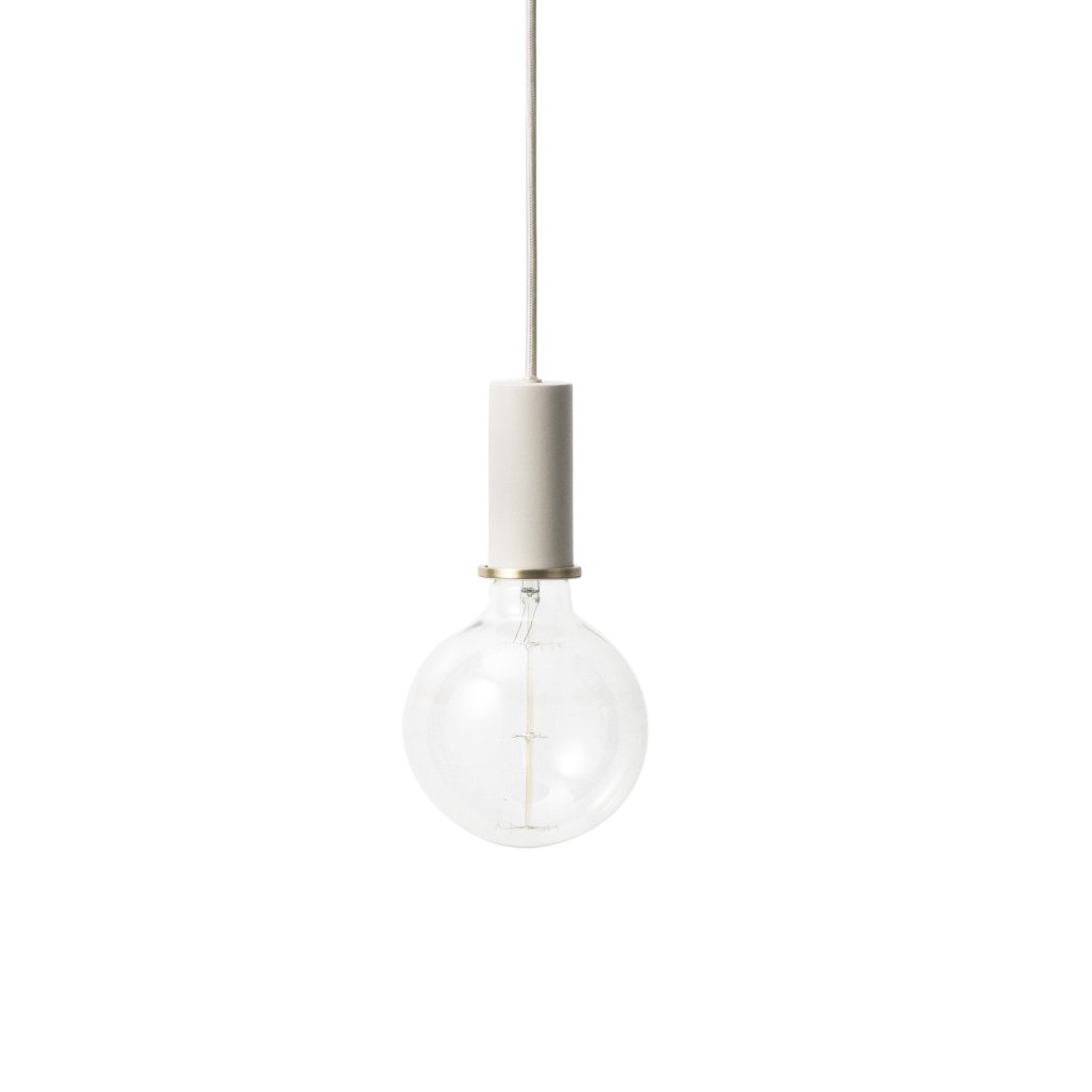 Socket pendant hanglamp laag - lichtgrijs