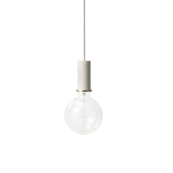 Socket pendant hanglamp laag - lichtgrijs