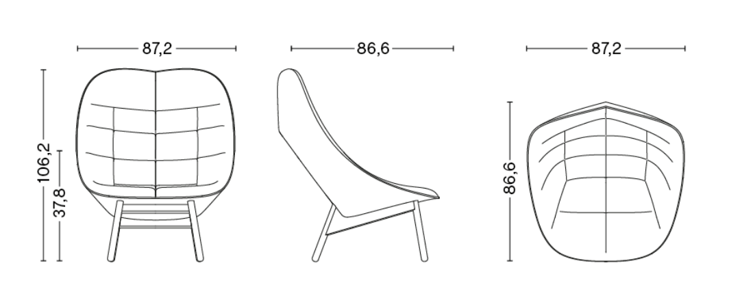 Uchiwa Quilt loungezetel - Mode lichtgrijs